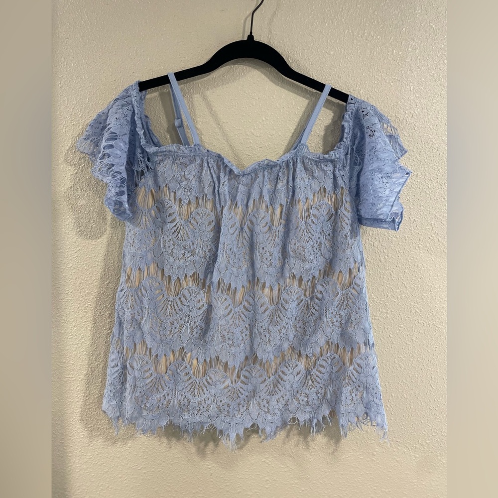 Baby Blue Lace Blouse